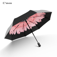 C'mon 胭脂粉黑胶全自动伞 1把