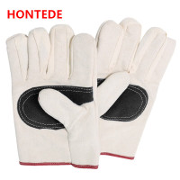德力博 (HONTEDE) HG-3093 虎口加皮帆布手套 双层帆布衬皮手套配色