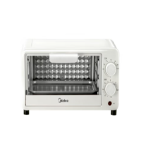 美的(Midea)多功能家用 迷你小烤箱 电烤箱蛋糕烘焙 60-230℃调温 PT10X1 白色
