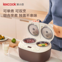 莱小厨(Lexcook) 双胆电饭煲微压家用智能迷你1.6升蒸煮粥煲汤小型1-2人多功能电饭锅 奶白色(政企)