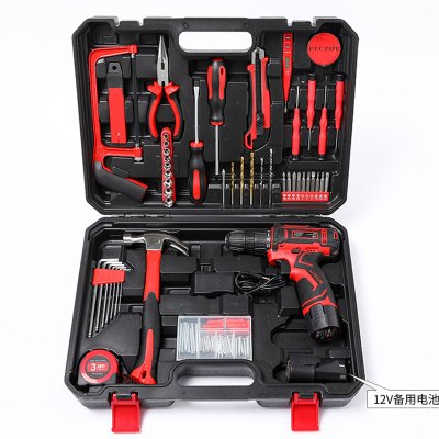 传枫 工具箱113件套电钻五金工具手电钻工具箱套装组合组套工具家用维修工具CF-2201