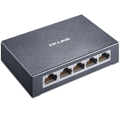 T P-LINK 5口百兆交换机 4口监控网络网线分线器 分流器 金属机身 TL-SF1005D