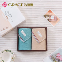 洁丽雅(grace)毛巾家纺 长绒棉A类原素生活俩面巾两条装 72*32cm 加厚柔软强吸水洗脸巾-原素2