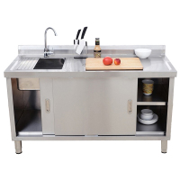 钰春鹏 不锈钢整体橱柜带水池工作台 1000*600*800mm /1台