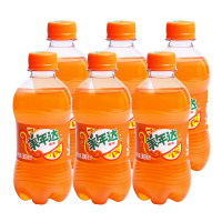 美年达碳酸饮料瓶装汽水聚会橙味300ml*6瓶夏日解暑解渴饮品[HB]