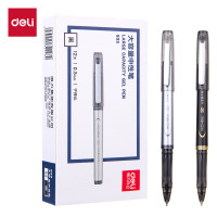 得力(deli)0.5mm黑色碳素大容量中性笔 办公用品 水笔签字笔12支/盒