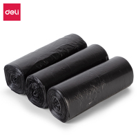得力(deli)3卷(90只)八角点断式办公生活加厚大容量垃圾袋50*60cm 黑色18743