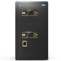 虎牌保险柜双门指纹密码保险箱全钢防盗可入墙保密保管柜 博瑞系列 80cm 钢琴黑