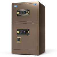 虎牌保险柜双门指纹密码WIFI保险箱全钢防盗可入墙财务保密保管柜 博瑞系列 80cm 咖啡金