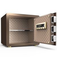 虎牌保险柜指纹密码保险箱全钢防盗可入墙保密保管柜 博瑞系列 35cm 咖啡金