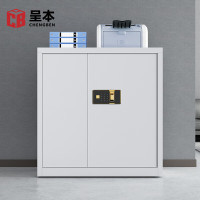 呈本CB-Z2保密文件柜 指纹锁 单节(无抽屉一隔板)资料柜钢制带锁储物柜员工柜 防盗铁皮柜 灰白色