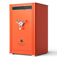 虎牌保险柜家用办公大型指纹密码国标认证豪华高端防盗柜收纳皮革抽屉柜85cm天穹系列霞光橙[定制款]