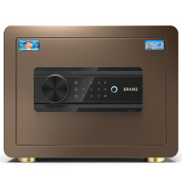 虎牌(tiger)保险柜指纹密码免钥匙保管柜全钢防盗床头保险箱可入墙入柜 博瑞系列 25cm 咖啡金