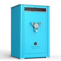 虎牌(tiger)保险柜家用办公大型指纹密码国标认证豪华高端防盗柜收纳皮革抽屉柜85cm天穹系列晨曦蓝[定制款]