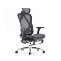西昊人体工学电脑椅 M57C-201-JT/黑框黑网/单背/4D联动扶手/固定座/3级/钢脚/脚踏(张)