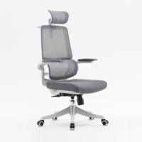 西昊人体工学电脑椅 M59DSA-301/白+灰框灰网/双背/3D活动扶手/固定座/3级/PP脚/棉坐(张)