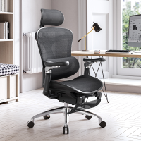 西昊人体工学电脑椅 C300-101-JT/黑框黑网/双背/6D扶手/滑座/线控/4级/铝合金脚/脚踏(张)