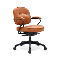 西昊人体工学电脑椅 L3C-101/棕色真皮+西皮/单背/固定扶手/滑座/4级/拆装钢脚(张)