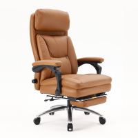 西昊人体工学电脑椅 L6C-103-JT/棕色/头层牛皮+西皮/联动扶手/4级/钢脚(张)