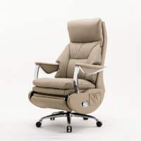 西昊人体工学电脑椅 L8C-102/米白色猫抓皮+西皮/联动扶手/4级/钢脚/重力自躺功能皮椅(张)