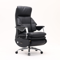 西昊人体工学电脑椅 L8E-101/黑色真皮+西皮/联动扶手/4级/钢脚/电动功能皮椅(张)