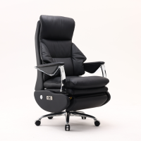 西昊人体工学电脑椅 L8EW-101/黑色真皮+西皮/联动扶手/4级/钢脚/双电动功能皮椅(张)