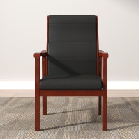 呈本 木制会议椅将军椅耳朵椅洽谈椅电脑椅办公椅培训椅子