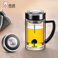 希诺XN-6720带手柄双层玻璃杯男家用商务办公泡茶水杯 290mL 精美礼盒装