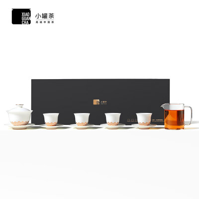 小罐茶 浩影·白瓷三才盖碗套组 家用功夫茶具主人杯公道杯 高温德化陶瓷 盖碗+茶杯+公道杯