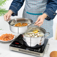 德铂(Debo)马德里蒸锅燃气电磁炉通用家用不锈钢二层蒸锅26cm DEP-722