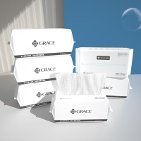 洁丽雅(Grace)一次性洗脸巾女加厚化妆洁面洗面巾3D珍珠纹擦脸巾3连包 60抽/包