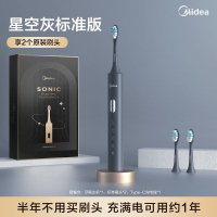 美的(Midea) 电动牙刷成人男女情侣款旗舰全自动声波礼盒送礼神器牙刷S1P/SS曜石黑