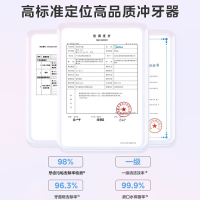 美的(Midea)冲牙器家用手持立式洗牙器声波微气泡牙线 4模式3种喷嘴送男女情侣节日生日礼物奶茶杯CL1 海盐薄荷