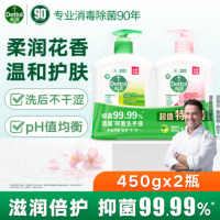 滴露(Dettol) 洗手液 有效抑菌99.9% 儿童宝宝健康洗手液泡泡 易冲洗 呵护全家 滋润450g+松木450g