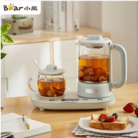 小熊(Bear)养生壶养生杯 办公室迷你mini多功能洛神花茶壶煮茶器恒温杯垫家用小型小气泡玻璃电热烧水壶保温 泡煮暖饮