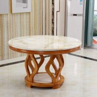 LISM 岩板桌面橡木餐桌椅8人现代大圆桌组合 1.5餐桌+8圆凳