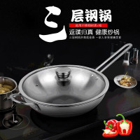 双立人2025新款厂家直供Nova III少烟不锈钢平底锅三层钢炒锅炒菜锅 32cm