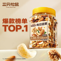 三只松鼠(threesquirrels) 每日坚果3种坚果+3种果千400g 健康休闲零食 每日坚果400g*1罐