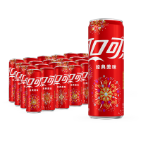 可口可乐(Coca-Cola) 碳酸汽水摩登罐装饮料330ml*24罐新老包装随机发货
