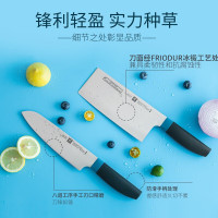 双立人 菜刀刀具家用切菜切片切肉单刀中片刀片鱼刀厨具厨刀Now S 蓝莓色2件套 中片刀+多用刀