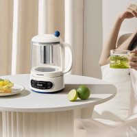 蓝宝(BLAUPUNKT) 养生壶家用1.5L大容量烧水壶304不锈钢12小时预约恒温煮茶壶电热水壶BP-A19 象牙白