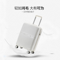 驿客 风行拉杆箱行李箱 内置干湿分离区 灵活飞机八轮 360°旋转 EKX-6017奶白色 20英寸