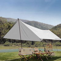 驿客 精选优质的涂银牛津布面料 9㎡超大遮阳面积 露营天幕(银胶-米白色)EKH-9018 米白色
