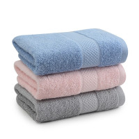 洁丽雅(Grace)新疆长绒棉A类毛巾3条装 蓝色+粉色+灰色 70*34cm 90g/条(单位:条)多色随机发货