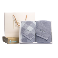 洁丽雅(grace) 纯棉绣花吸水加厚面巾毛巾两条装深蓝 74*34cm 120g/条 (单位:条)