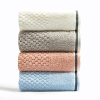 洁丽雅(grace)纯棉绣花洗脸巾简约素雅面巾擦脸洁面毛巾四条装 红*兰*白*灰68*34cm 80g(单位:条)多色