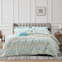 富安娜(FUANNA) 磨毛四件套-清韵格调 磨毛印花 被套*1件床单*1件枕套*2件