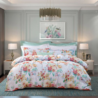 富安娜(FUANNA) 磨毛四件套-芳华初韵 磨毛印花 被套*1件床单*1件枕套*2件