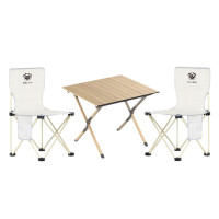 MAKI zaza 户外折叠桌椅三件套-A款 折叠椅MKZ-025*2 折叠桌MKZ-041*1 舒适惬意组合