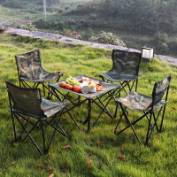 MAKI zaza 户外折叠桌椅五件套 MKZ-016 高韧性PE塑料 折叠椅*4折叠桌*1牛津手拎包*1